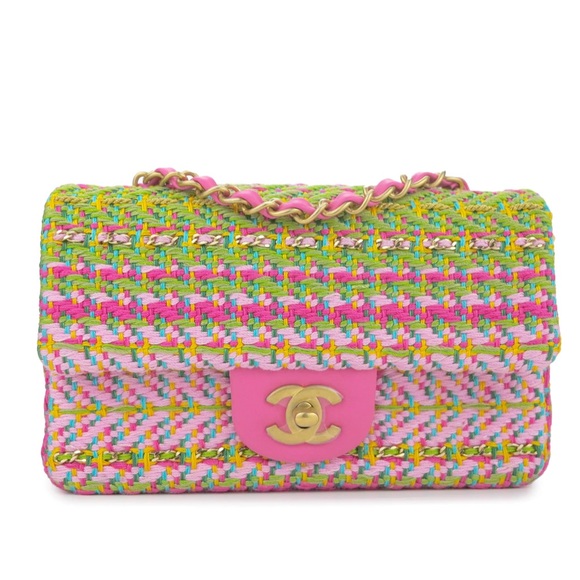 CHANEL Handbags - ISO Chanel 2021 Pink Green Tweed Bag